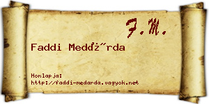 Faddi Medárda névjegykártya